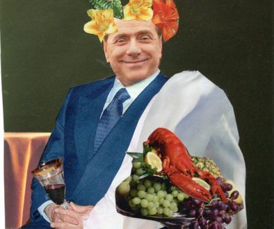 Berlusconi drinking wine
